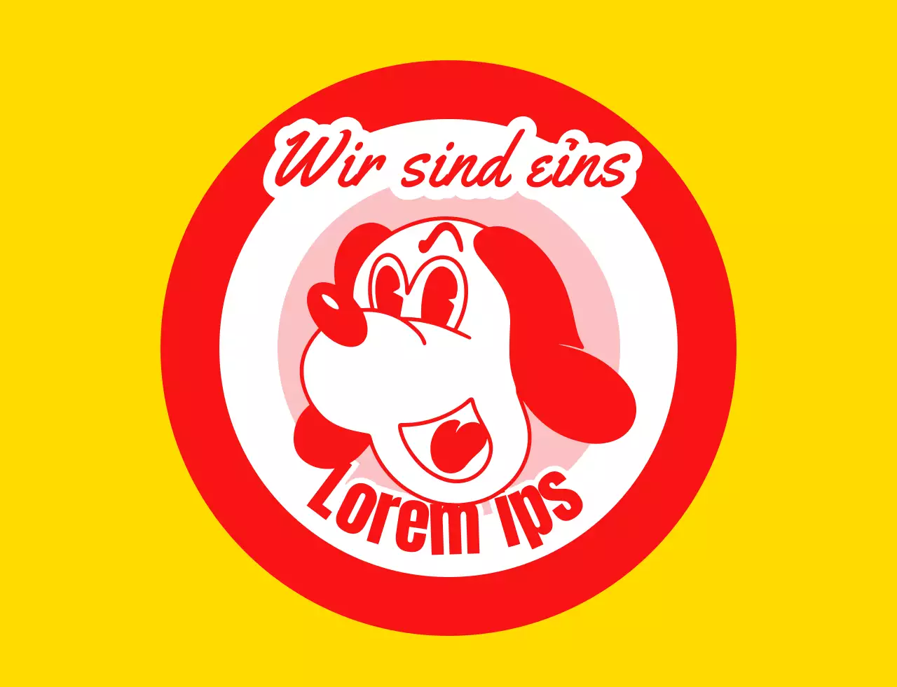 Schulgruppen-T-Shirt mit Welpen-Illustration in Gelb