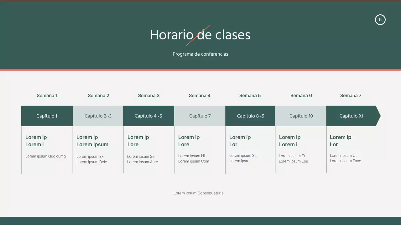 Plan de estudios verde-naranja