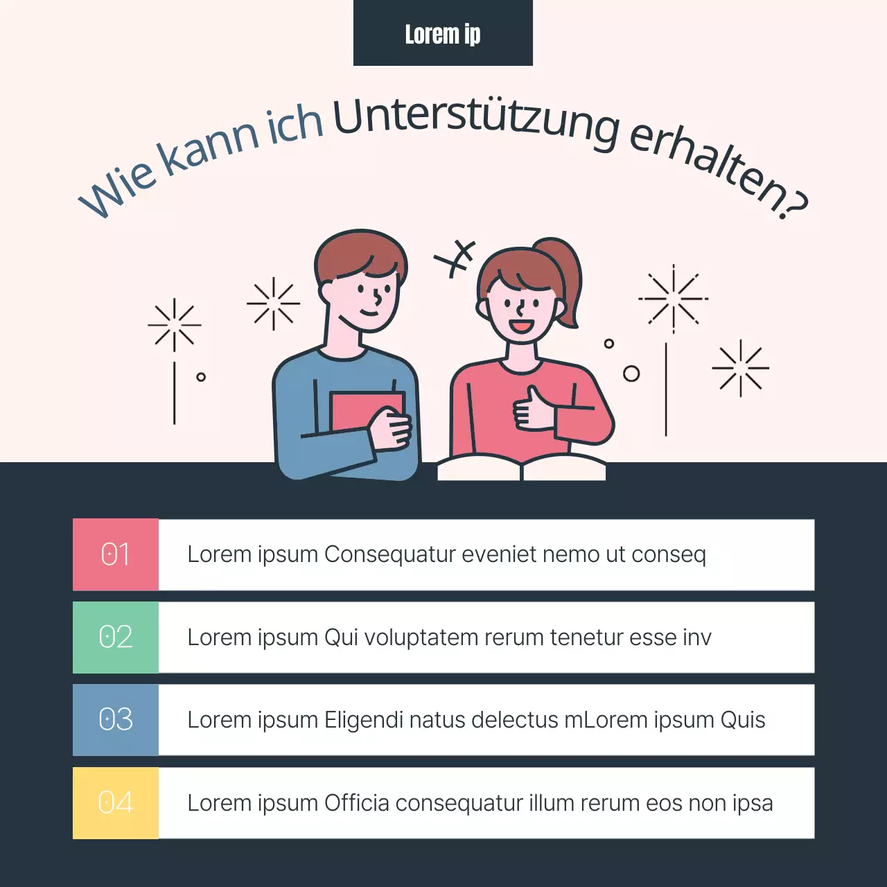 Rosa-blaue Pastellillustration Herausgeber Anwerbung von Unterstützern Werbung