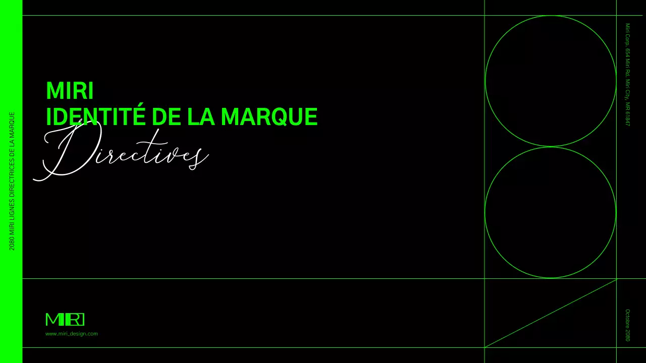 Lignes directrices relatives à l'identité de la marque dans un format quadrillé vert lime et noir