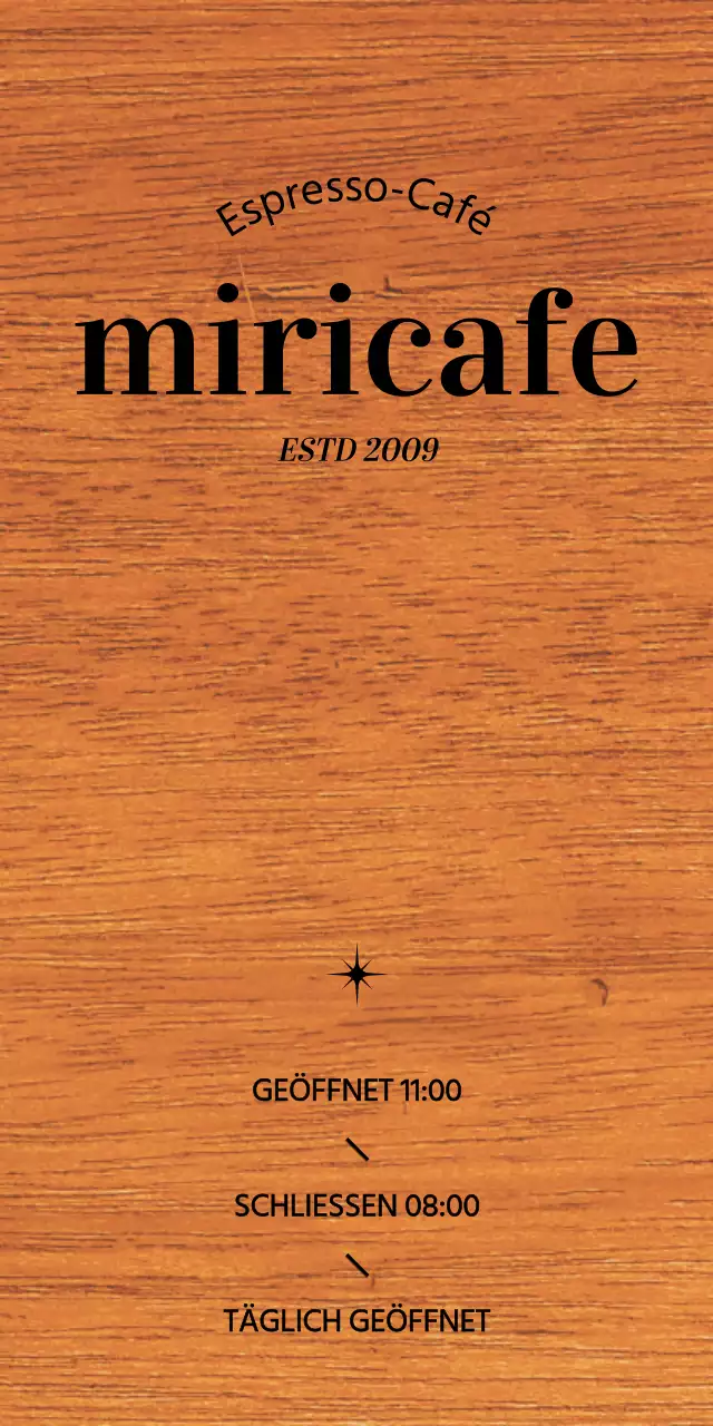 Einfaches Café-Design mit schwarzem Text