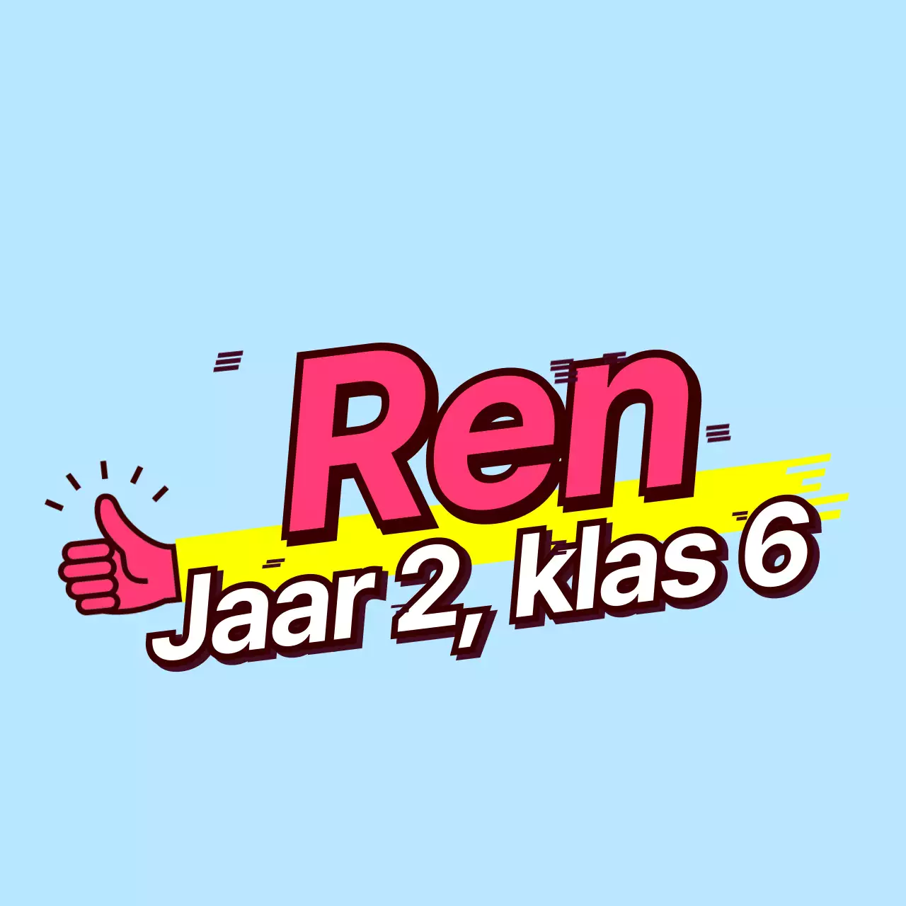 Roze met gele schuine tekst schoolgroep t-shirt