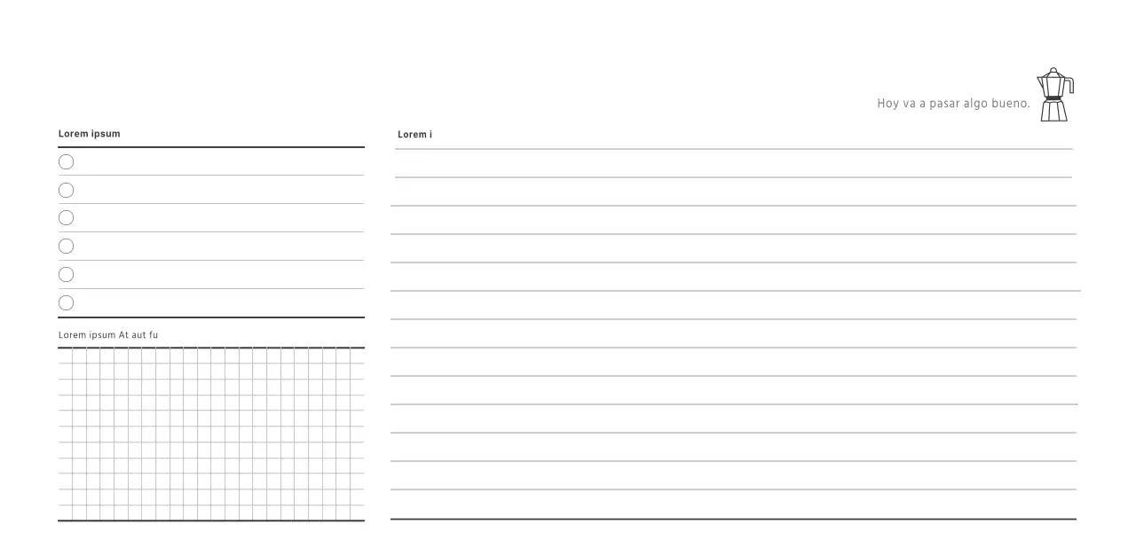 Calendario de cafetería de estilo sencillo y moderno