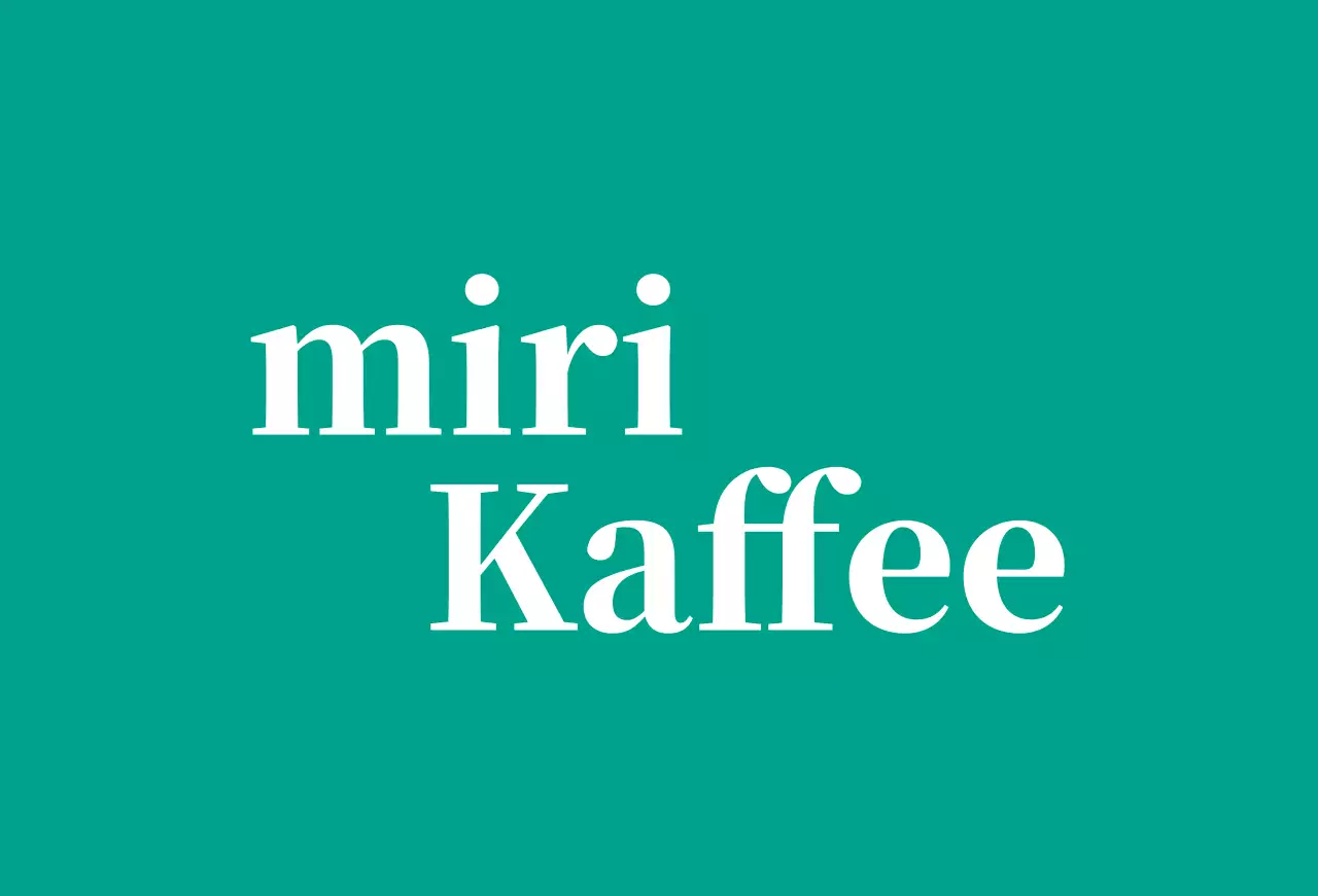 Cafe Ballette auf türkisem Hintergrund mit einem Logo in Englisch