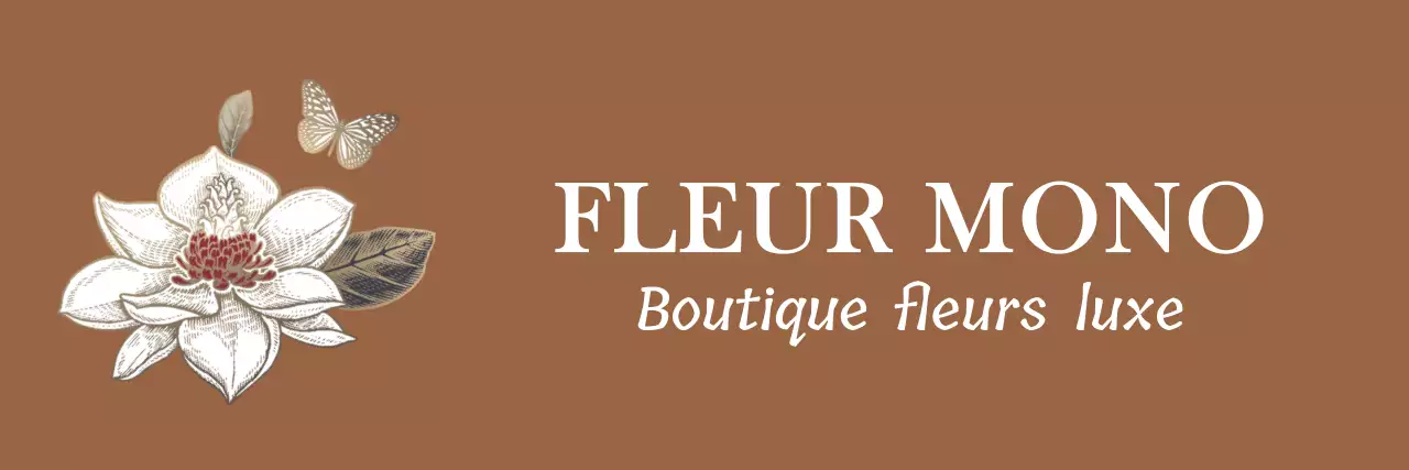 Logo noir illustrant une fleur et un papillon émotionnels pour le personnel d'un fleuriste et les expériences.