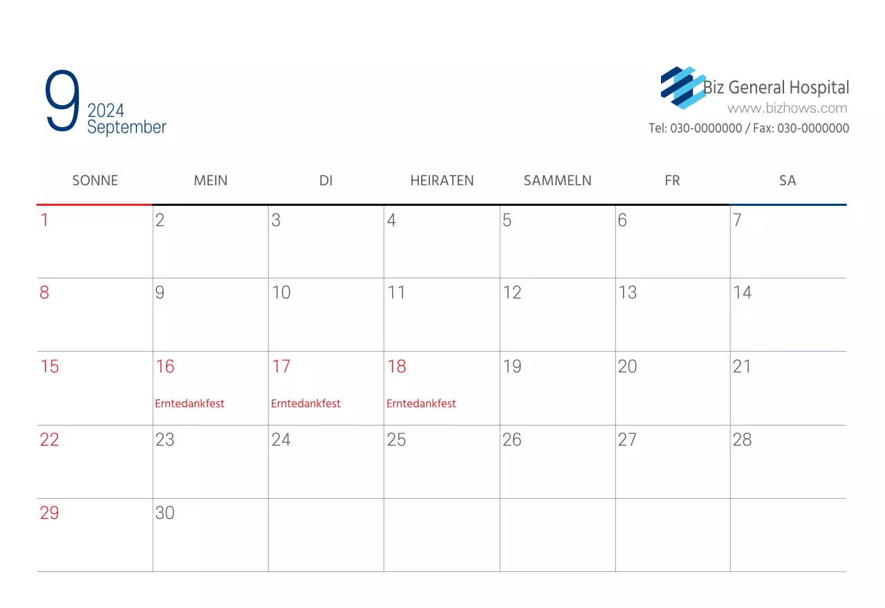 Navy Weiß Einfaches Krankenhaus