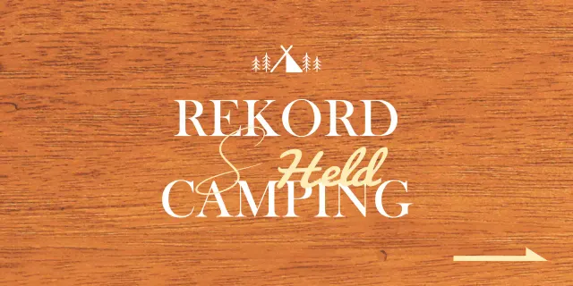 Ein Büro auf einem Campingplatz mit einem emotionalen Konzept mit weißen und gelben Camping-Illustrationen