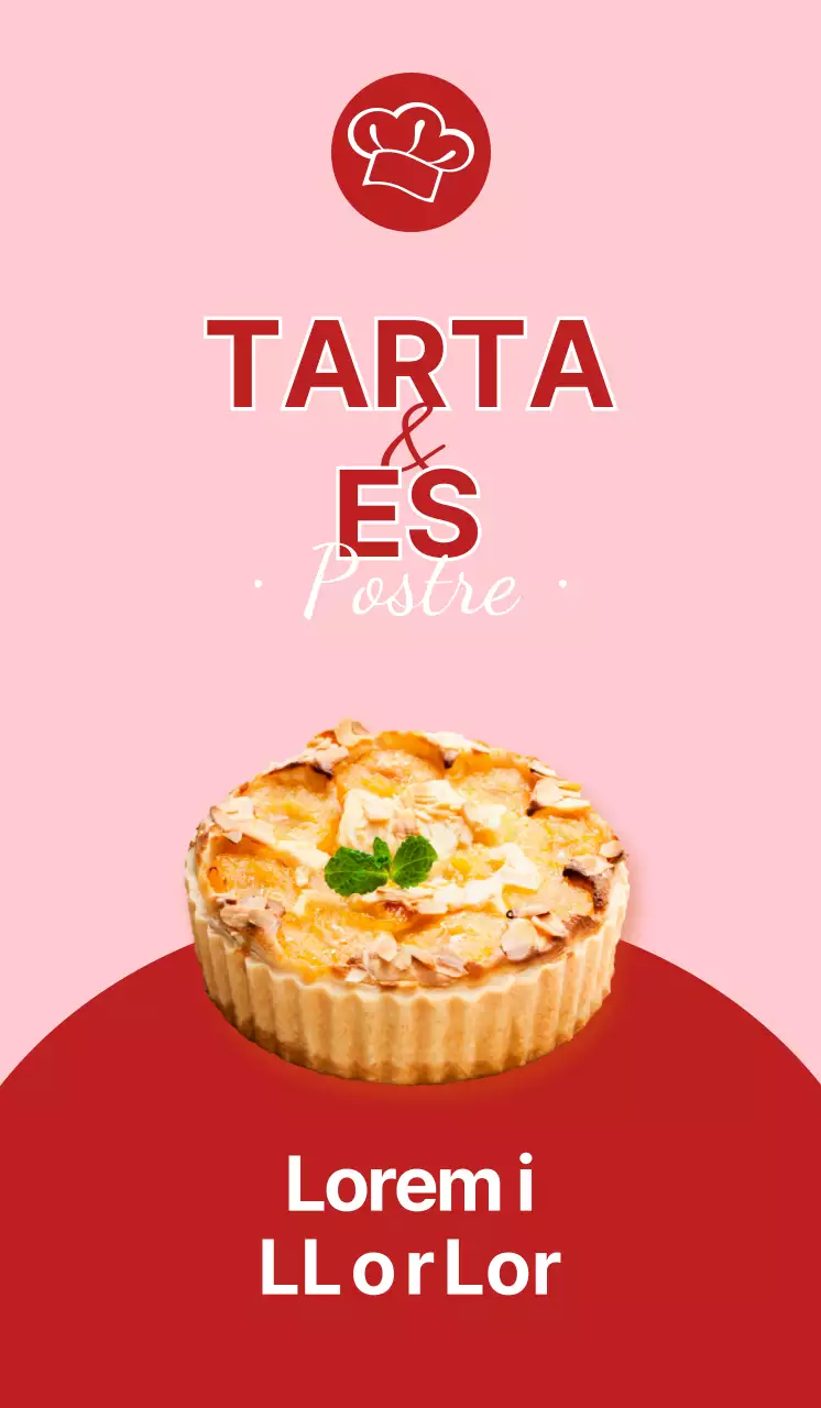Promover una tienda de tarta con un estilo limpio que destaque con el rosa y el rojo
