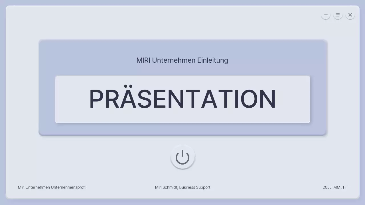 Ein dreidimensionales blaues und graues Unternehmensprofil