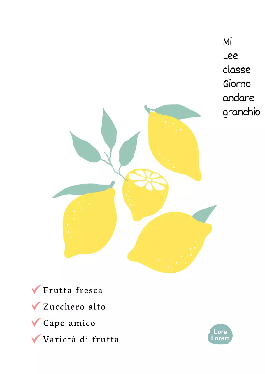 Illustrazione sentimentale di un limone per un negozio di frutta