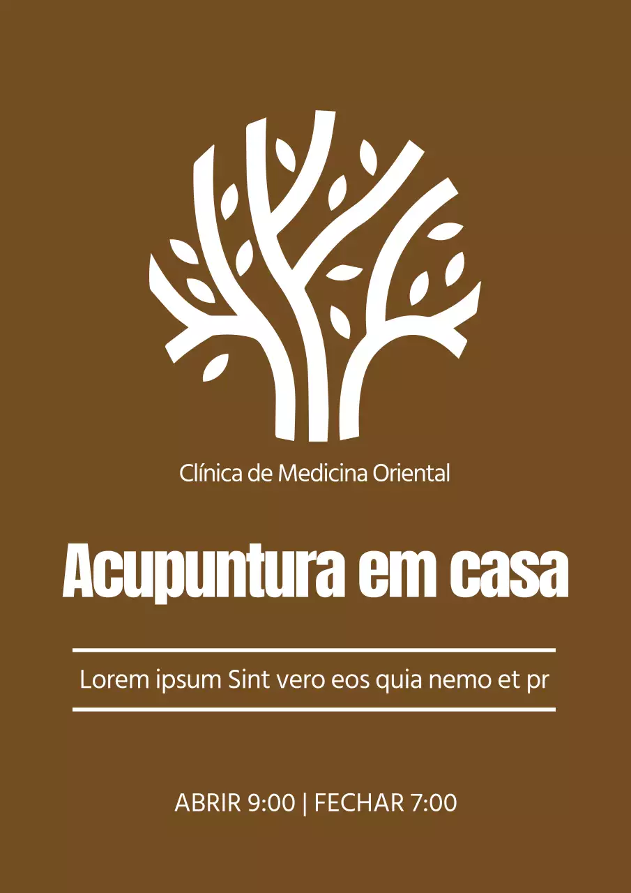 Estilo simples em castanho e branco para promover a sinalização do logótipo da sua clínica