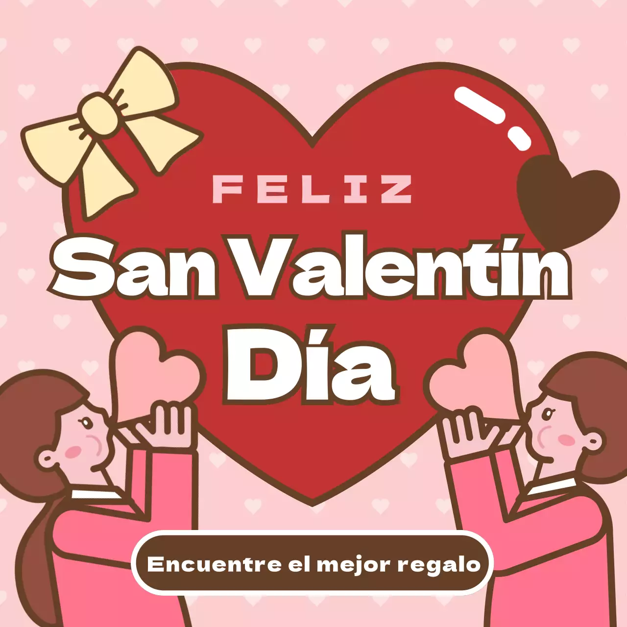 San Valentín con bonitas ilustraciones rosas y corazones