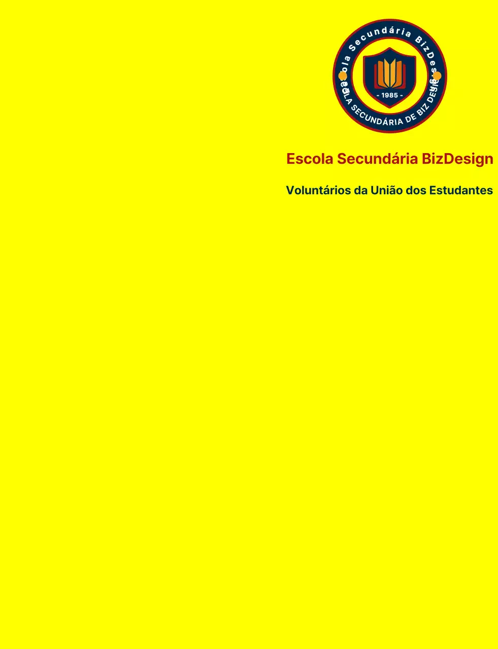 Símbolo de escudo simples e limpo e estilo de combinação de logótipo de emblema em amarelo e azul-marinho-vermelho Organização de serviços governamentais para estudantes do ensino secundário