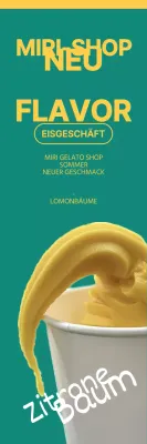 Zitronen-Eiscafé Sommermenü in Gelb