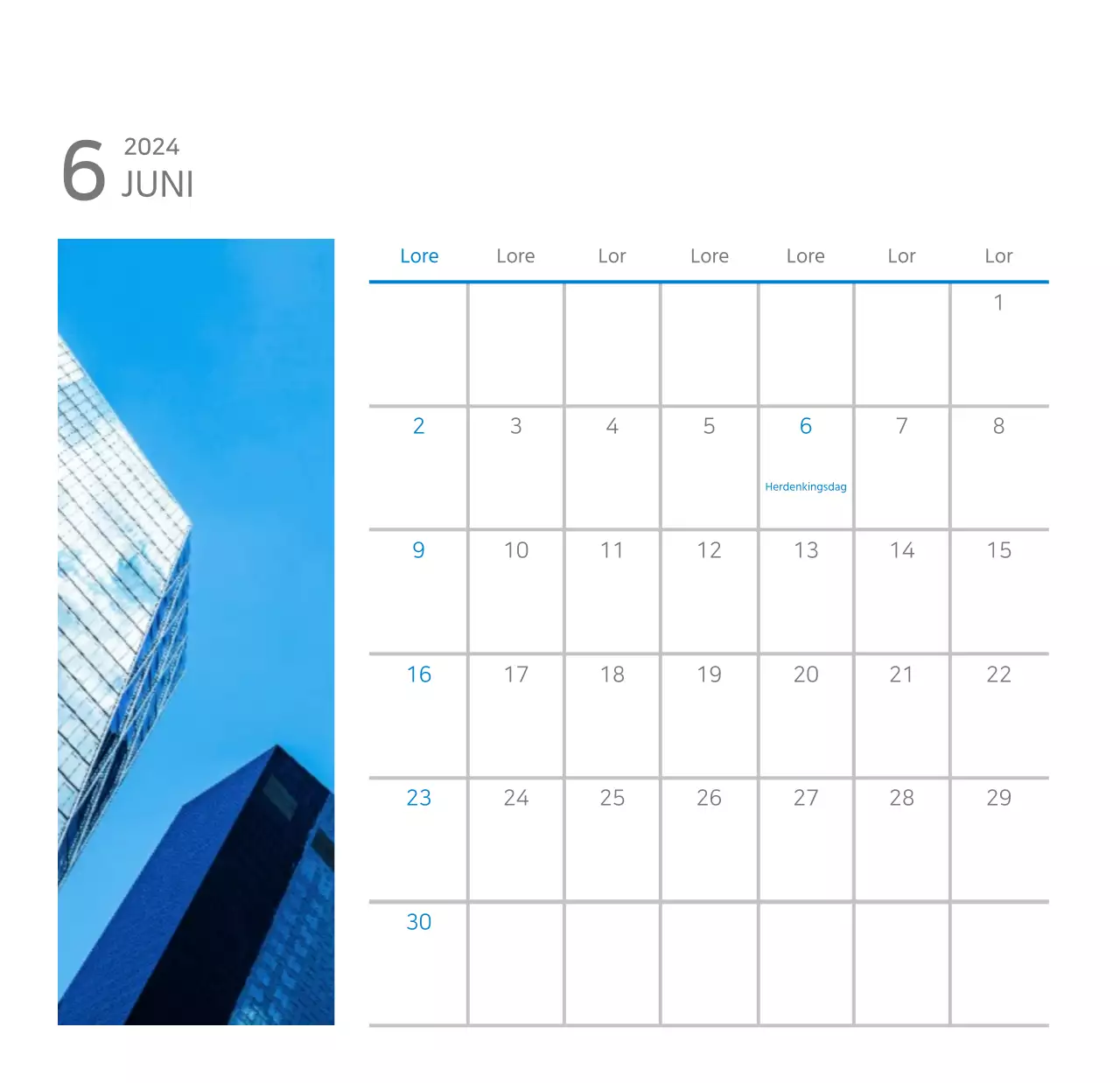 Witte, strakke bureaukalender