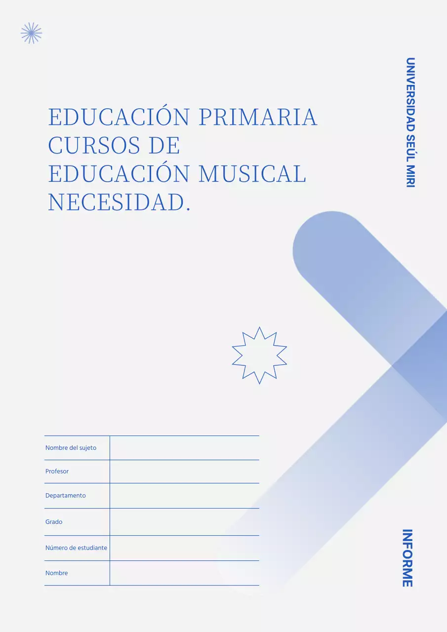 Portada de informe sencilla con formas azules