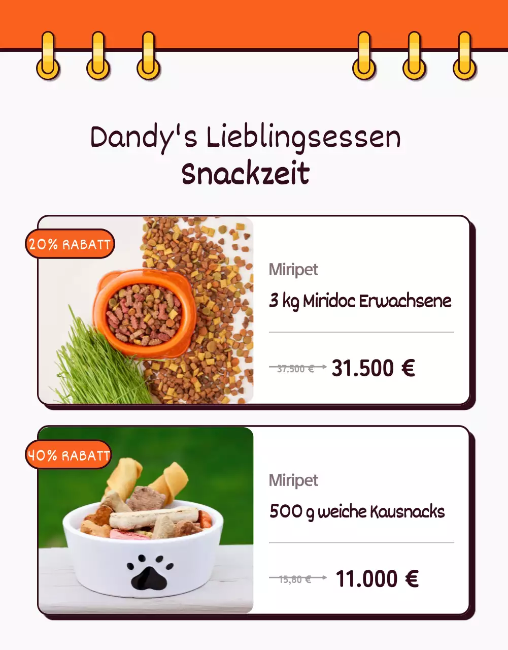 Pop-Art-Stil Illustration eines niedlichen Konzept in orange und gelb Pet Shop mit einem Haustier Verkauf