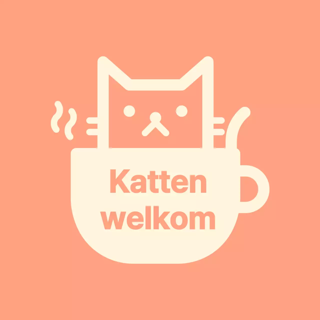Kattencafé Valkyrie met katten op een roze roze achtergrond