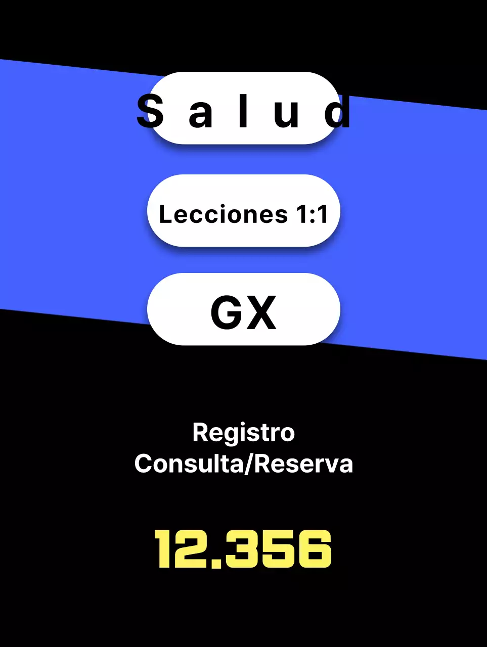 Ofertas de gimnasios en azul y negro