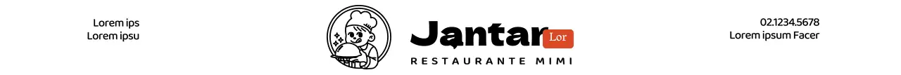Logótipo de personagem de chef giro em branco e preto Para informação e promoção de restaurantes.