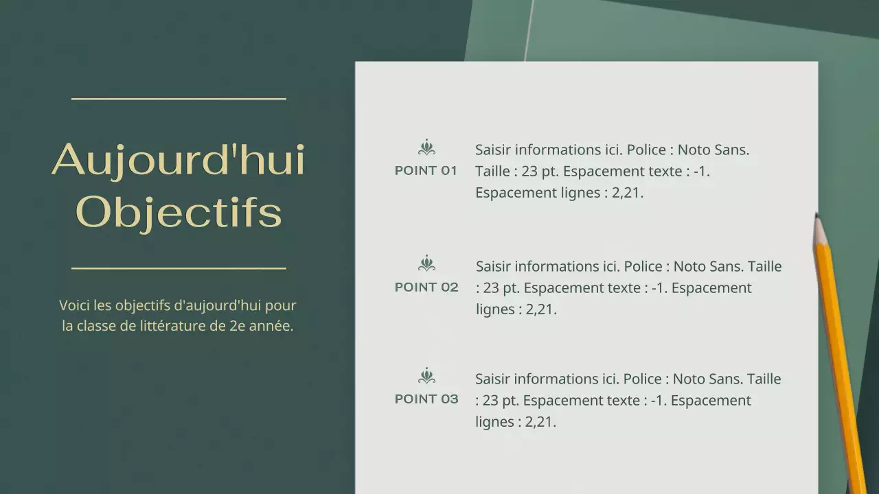 Atmosphère verte et apaisante Cours de littérature moderne