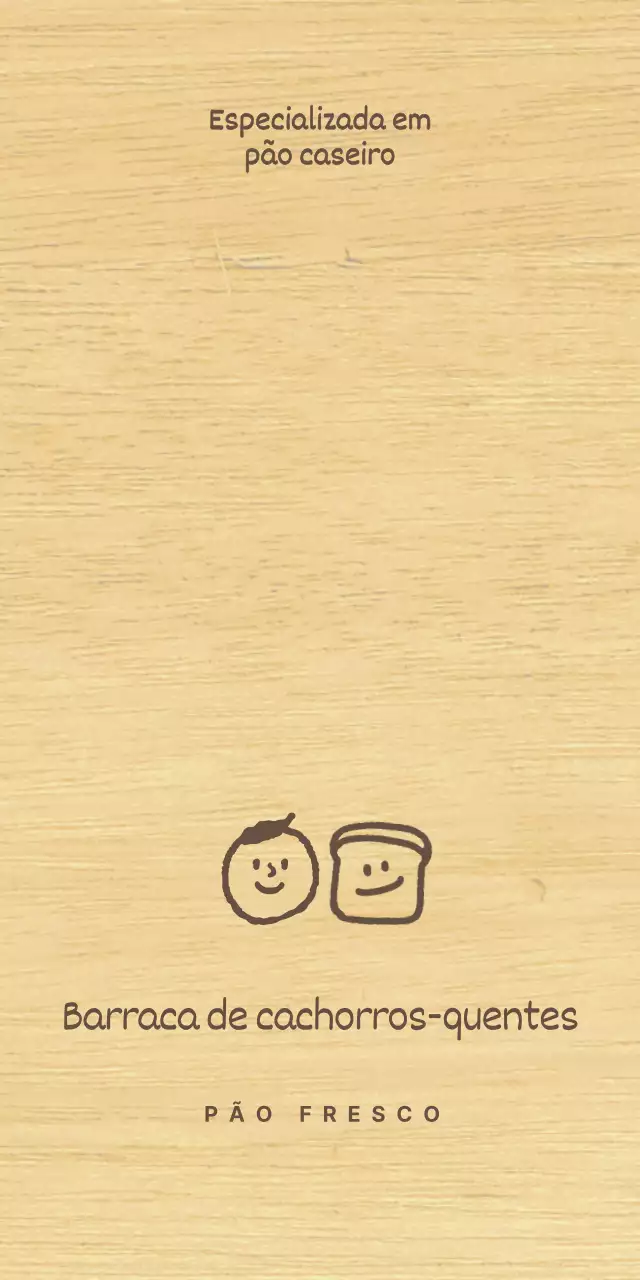Estilo de padaria com castanho, pessoas desenhadas e ilustrações de pão