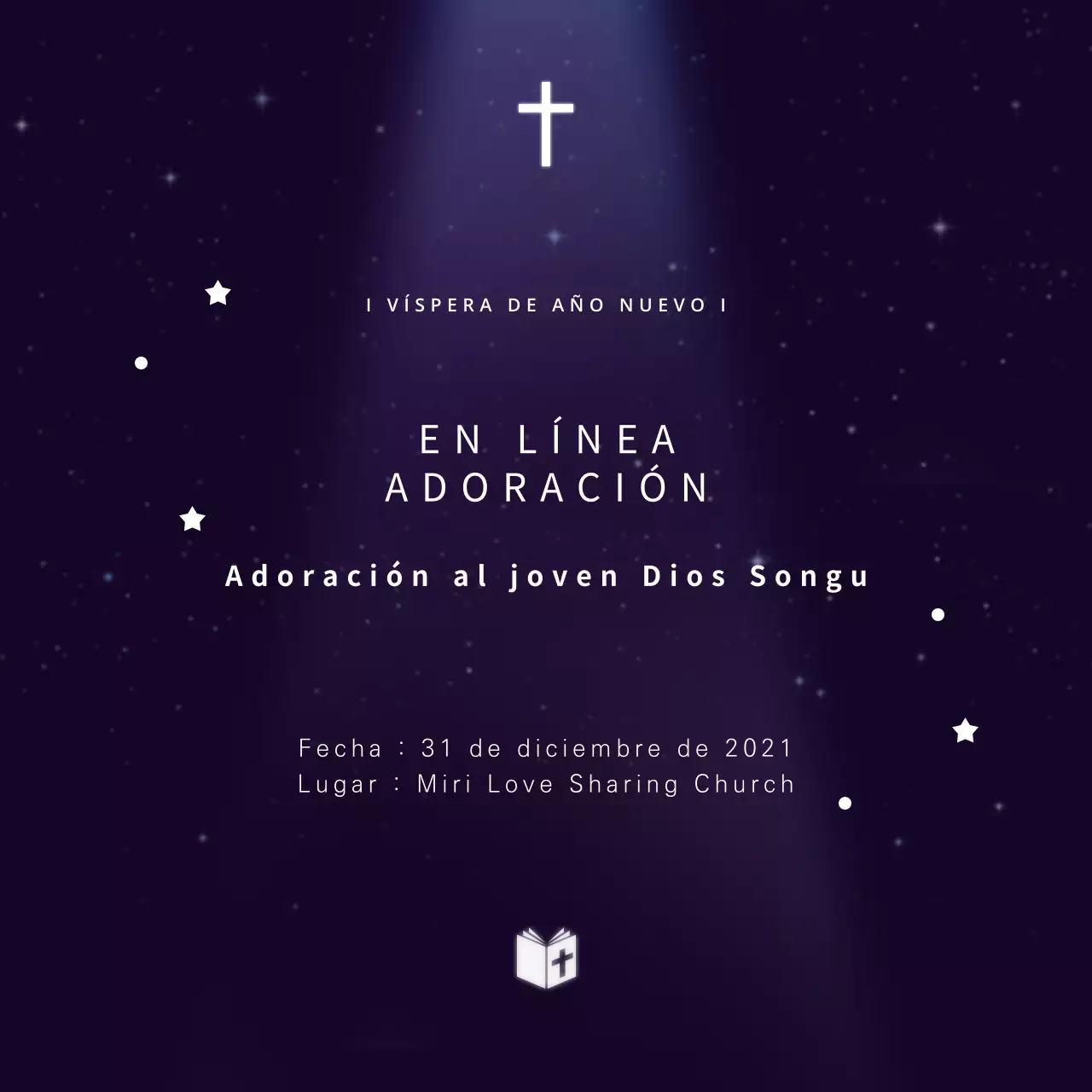 Cielo nocturno Culto religioso azul marino de Songgu Young God