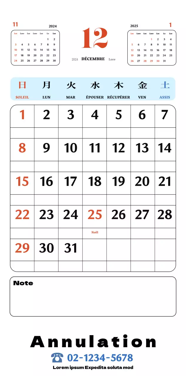 Sous-verres rétro rouges et bleus calendrier de mémoire