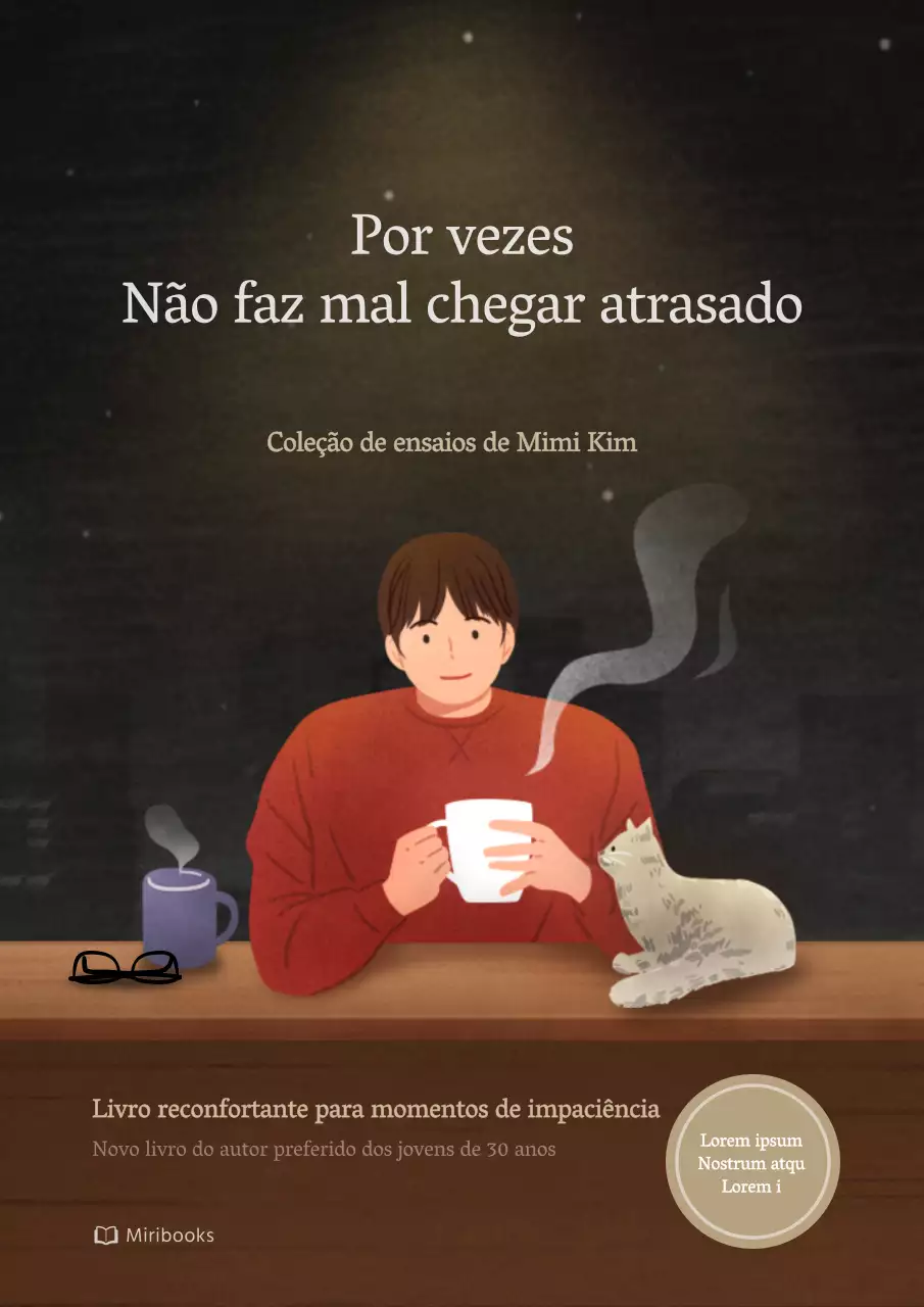 Ensaio concetual de ilustração emocional em castanho e vermelho