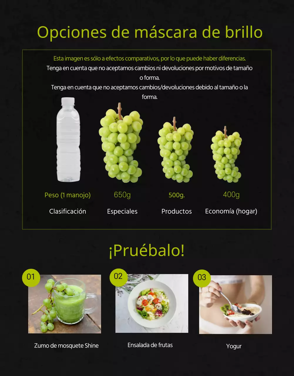 moscatel de alta calidad con alto contenido en azúcar y brillo en negro y verde para recaudar fondos promoción de ventas agricultores locales pequeña empresa alimentos locales