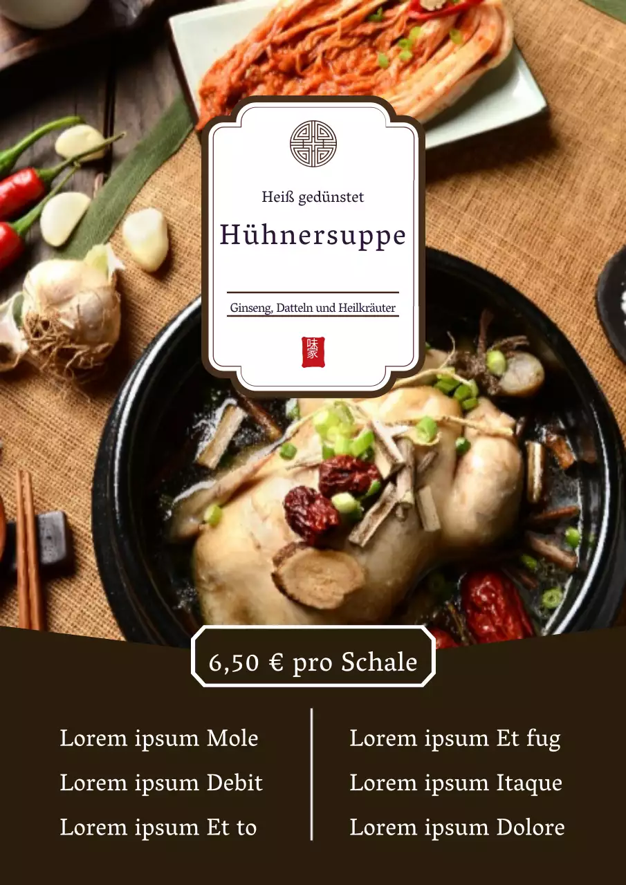 Werbung für die Speisekarte Ihres Hotpot-Restaurants