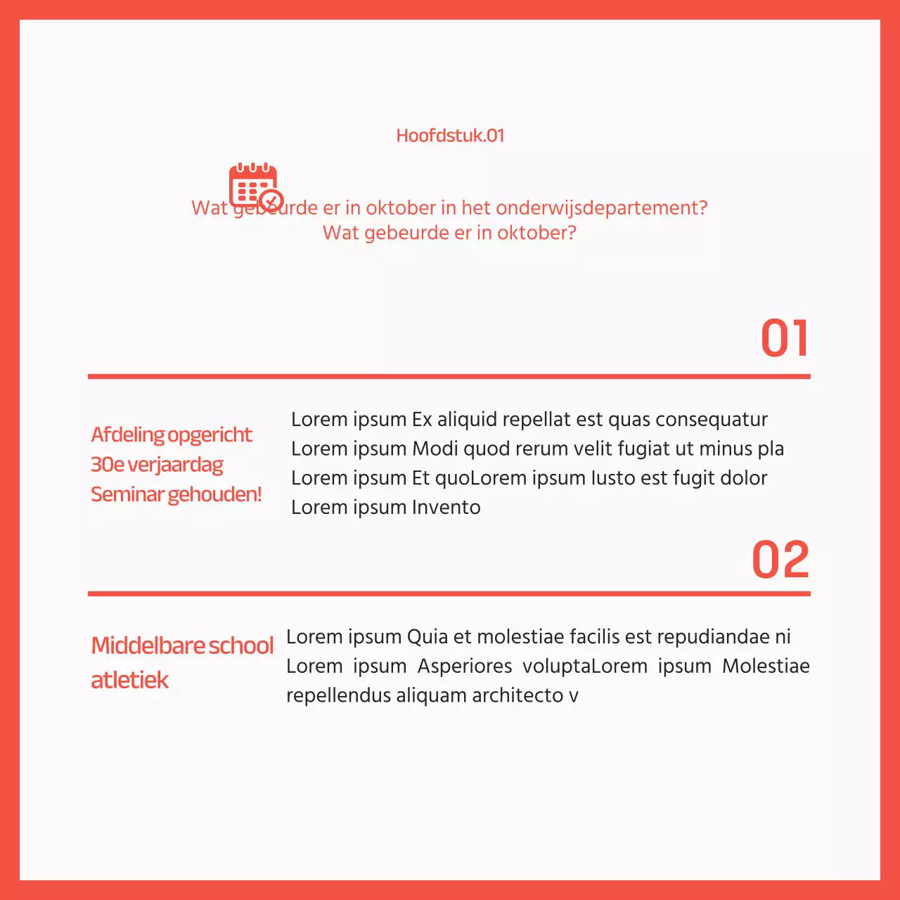 Red's eenvoudig universiteitsdepartement maandelijks nieuws