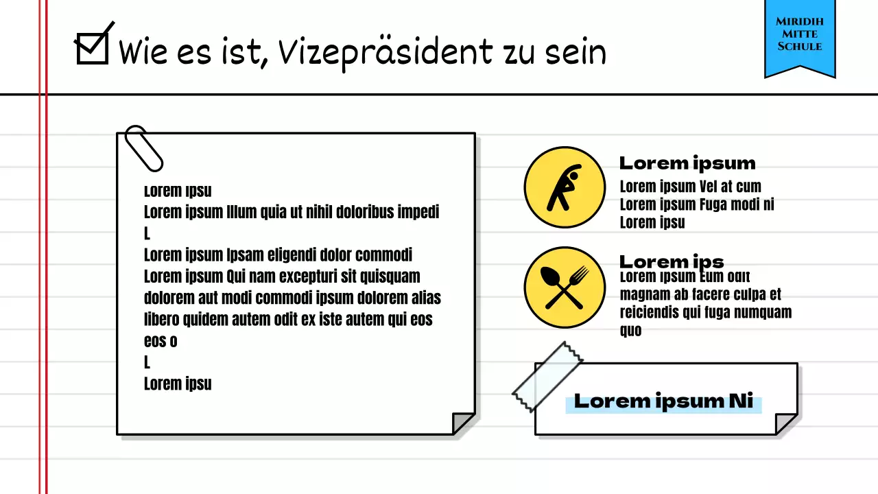 Bekanntgabe der Ergebnisse der Schülerratswahlen mit einem niedlichen gelben Schulheftkonzept