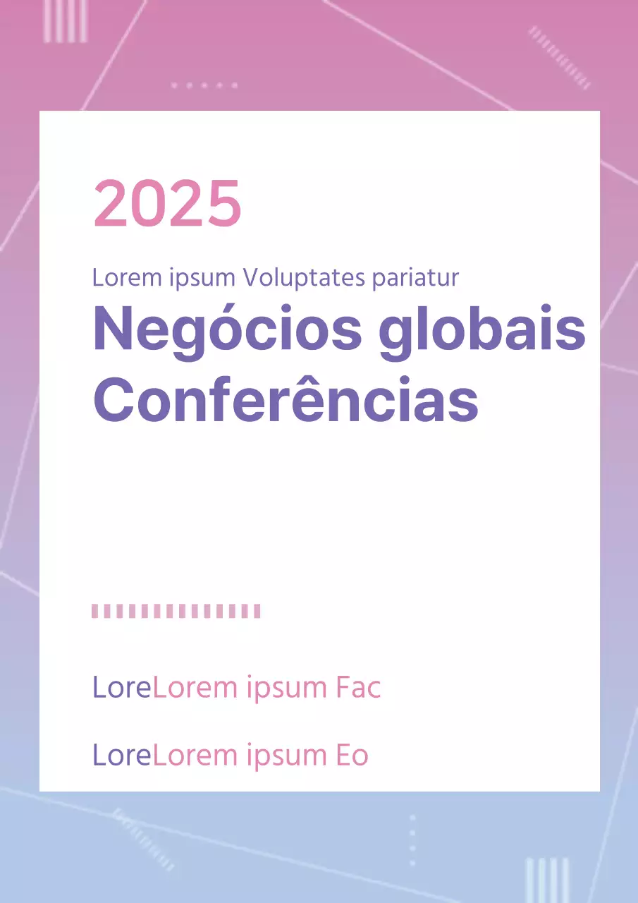 Promover uma conferência simples em rosa e azul