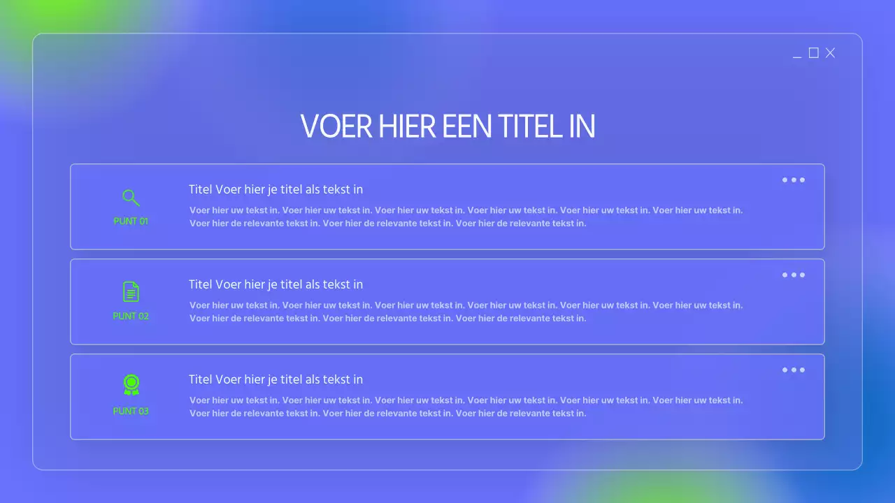 Eenvoudige mappen in blauw en fluorescerende kleuren
