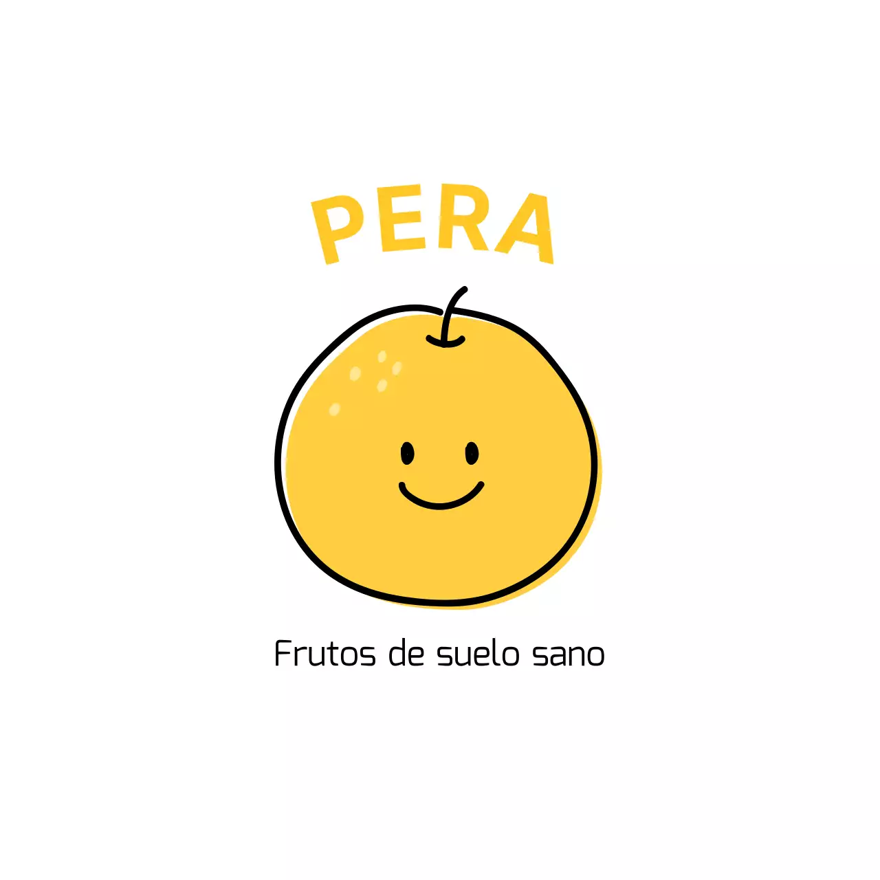 Un diseño promocional con una simpática y adorable ilustración de una pera especial.