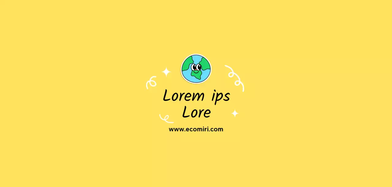 Simpática ilustración medioambiental amarilla para la campaña Save the Planet