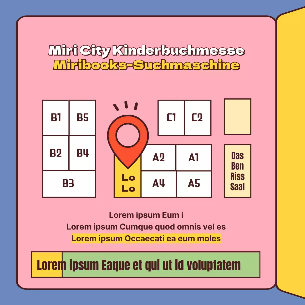 Ein Leitfaden für Buchmessen im niedlichen gelb-rosa Stil