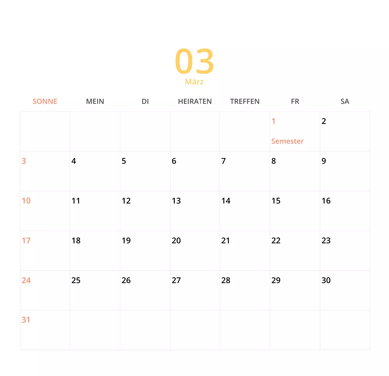 Niedlich illustrierter grüner Tischkalender mit Familienthemen