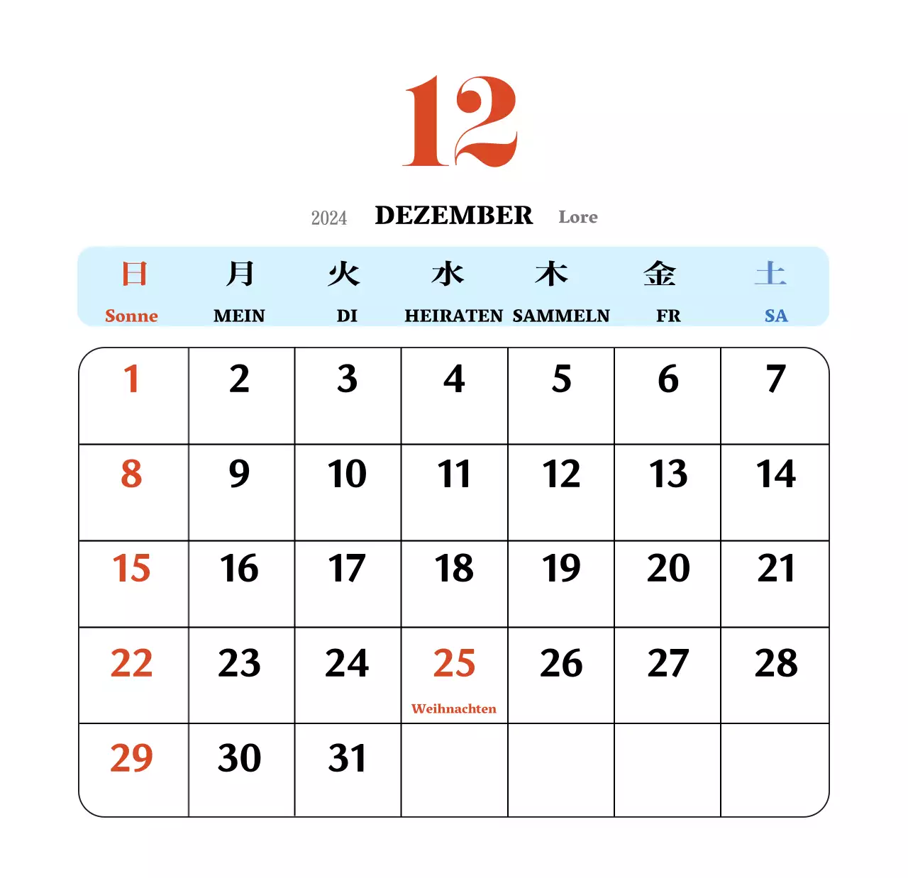 Retro-Konzept Nostalgie-Kalender in rot und blau