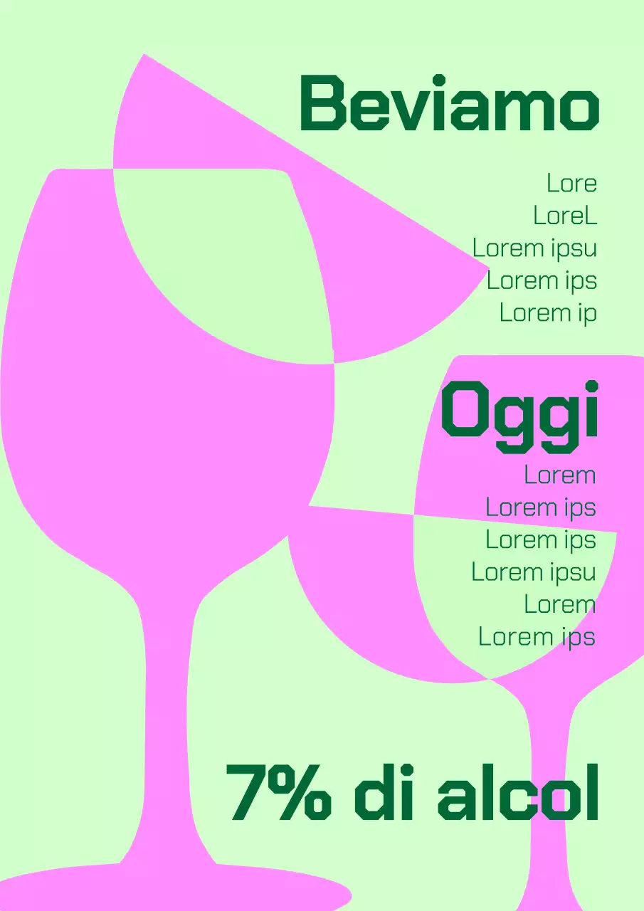 Poster da cocktail in chartreuse e rosa