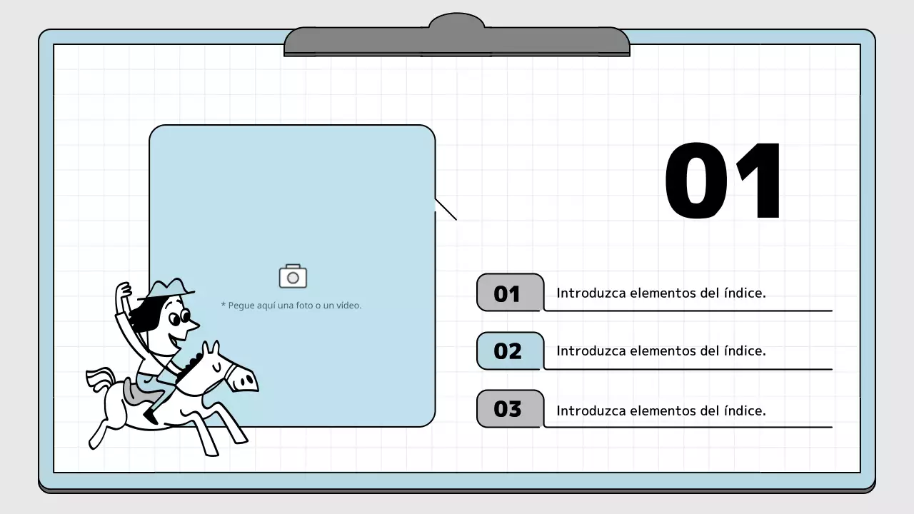 Kit de presentación educativa con concepto de bloc de notas azul claro y blanco