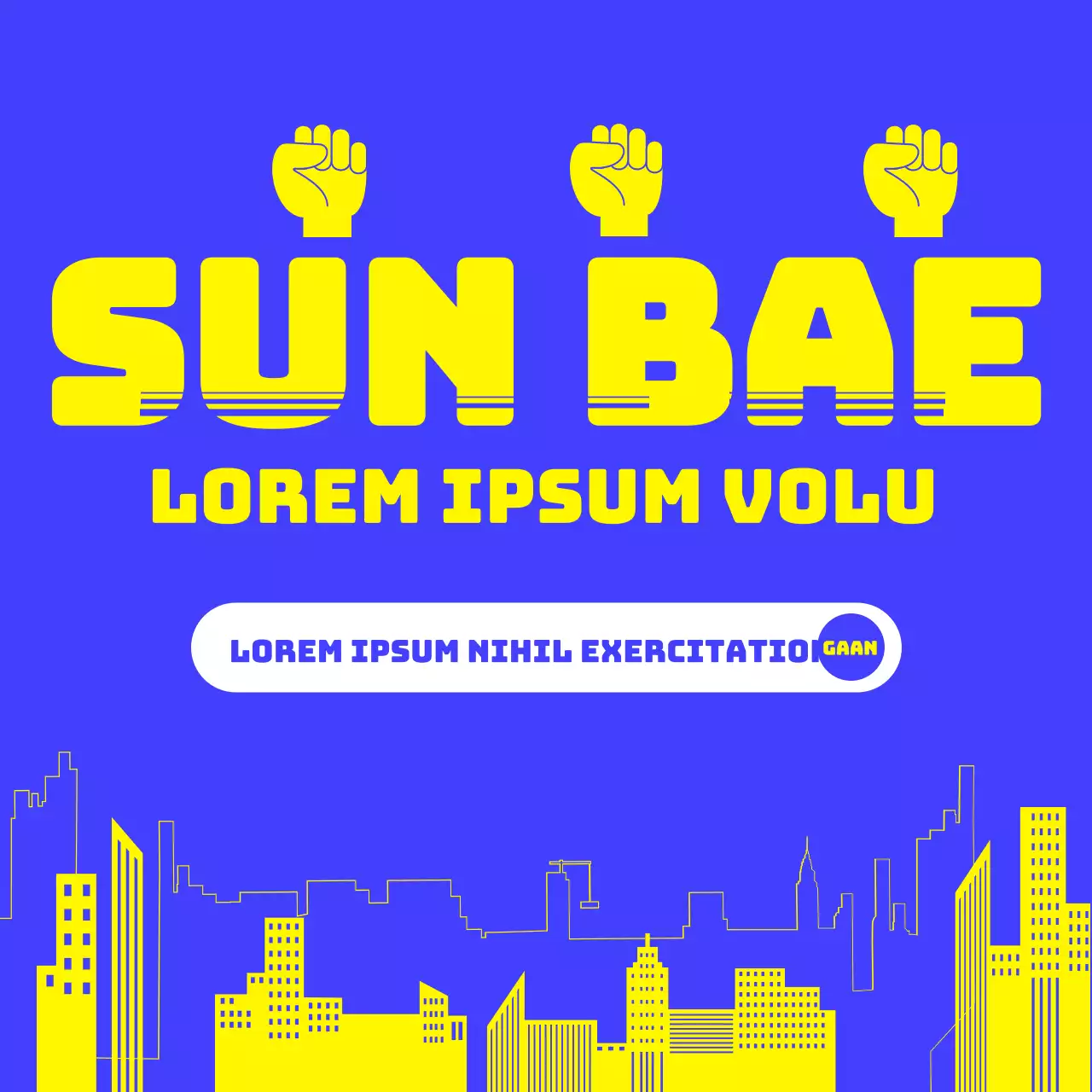 Een eenvoudig geïllustreerd interviewbegeleidingsthema met hoog contrast en gele en blauwe typografie.