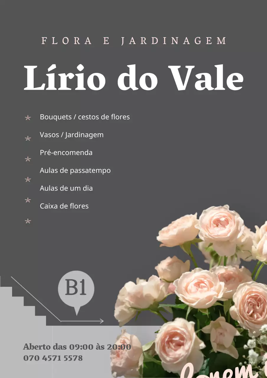Cartaz de localização de menu de florista elegante
