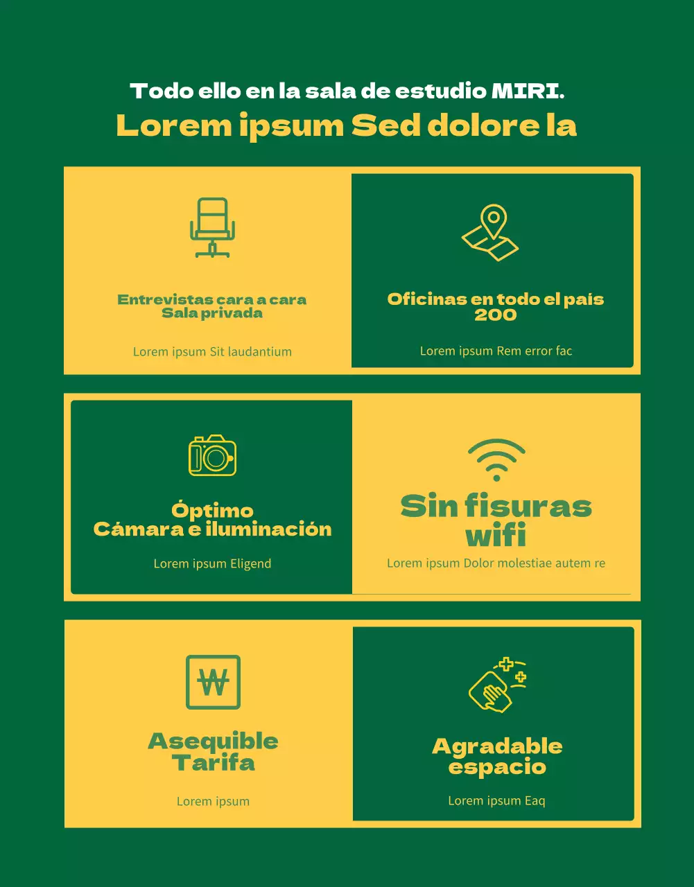 Entrevista presencial StudyCafe en verde y amarillo vibrante