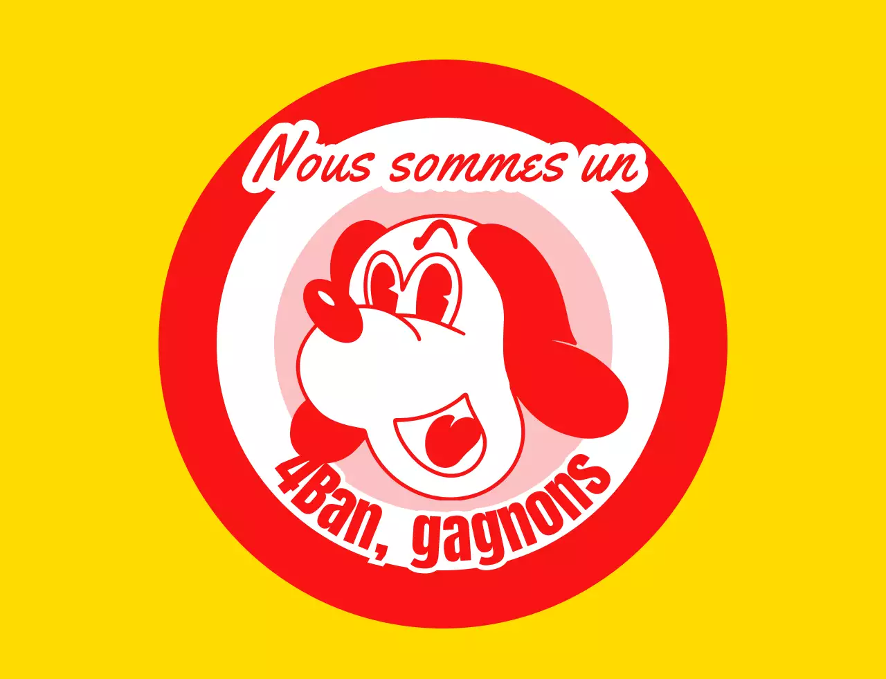 T-shirt de groupe scolaire avec illustration d'un chiot en jaune