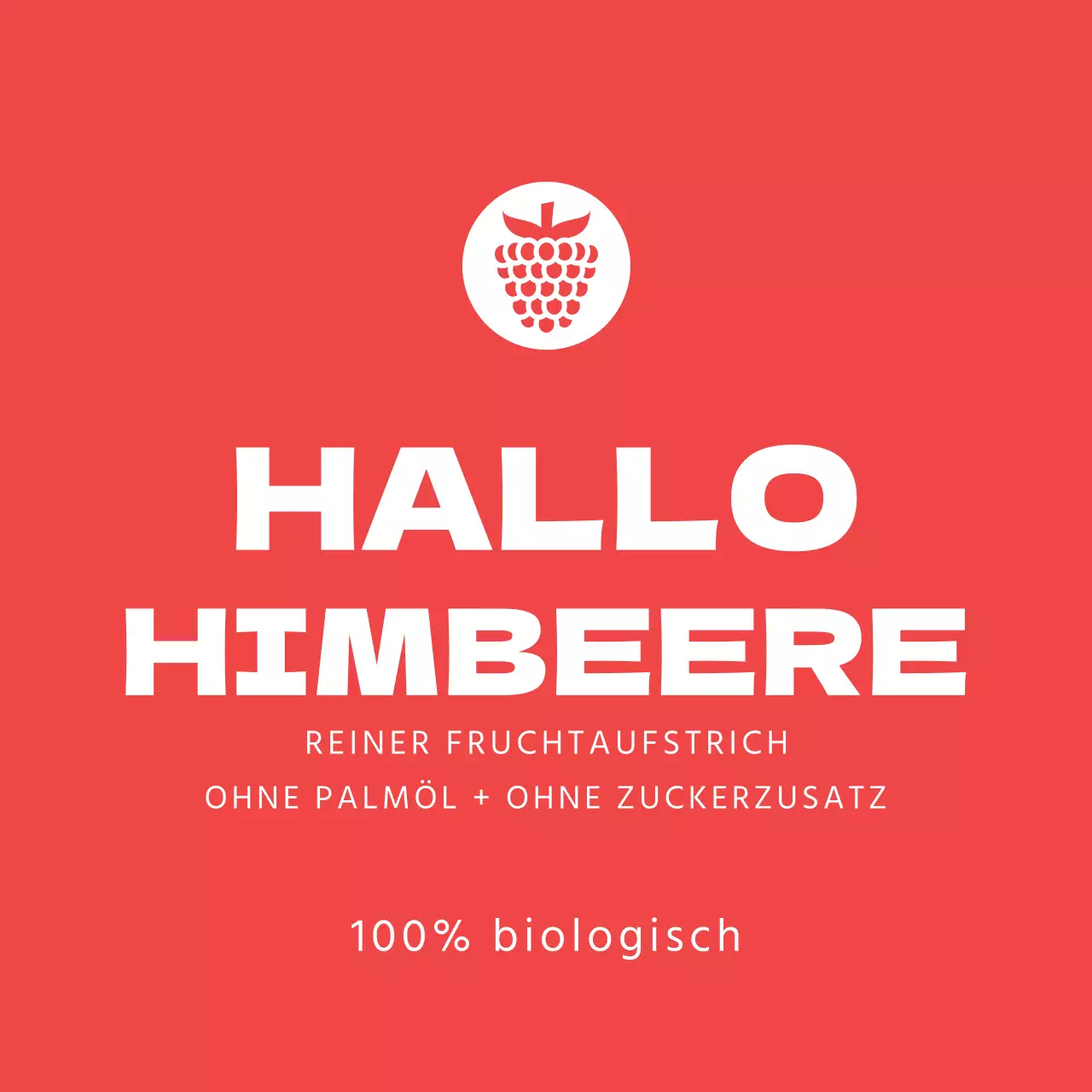 Etikett für Himbeermarmelade