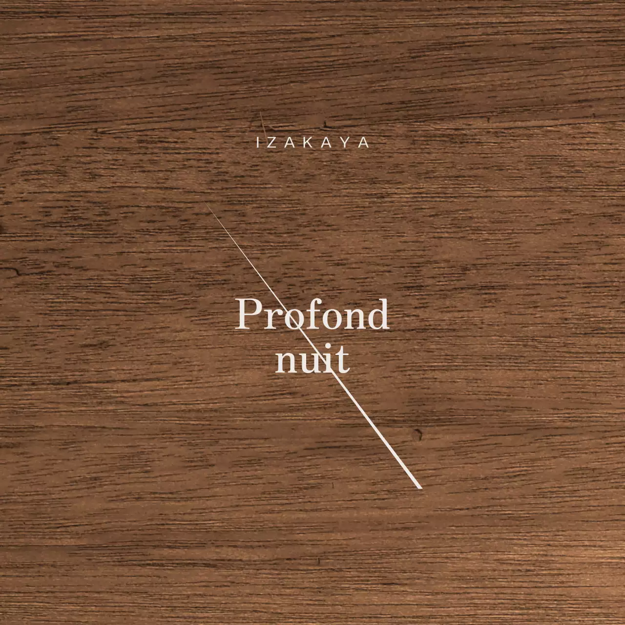 Design Izakaya avec kanji gris clair et lignes diagonales