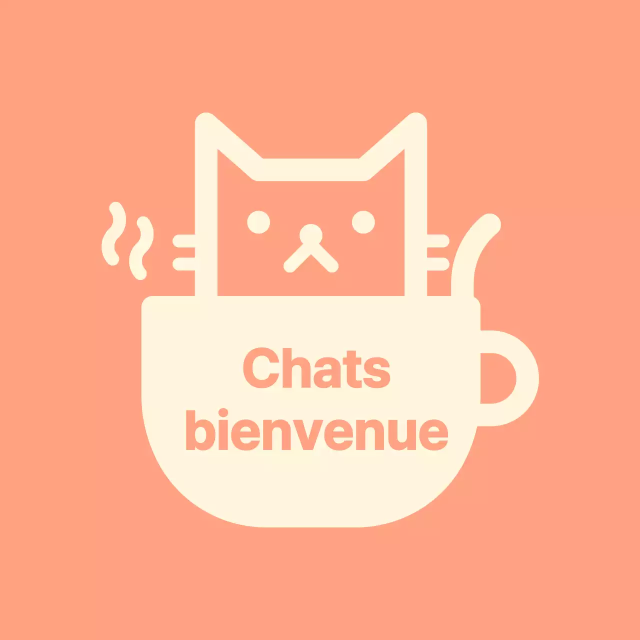 Café des chats Valkyrie avec des chats sur fond rose