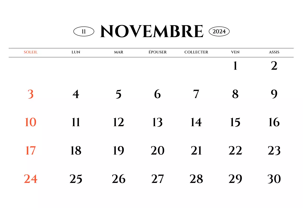 Calendrier mural de style simple avec concept de photographie de voyage émotionnelle en noir et blanc